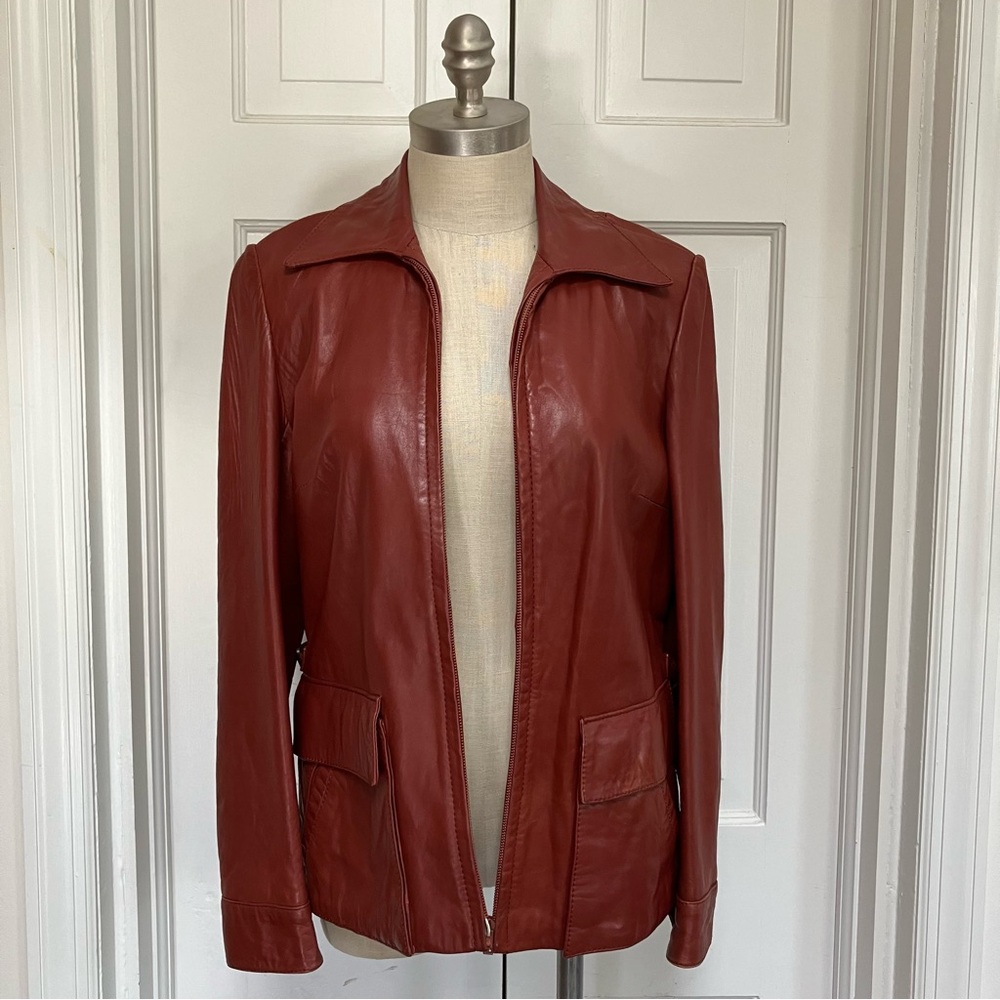 Vintage 70’s Arbitro Leather Jacket Burgundy Oxblood 12
